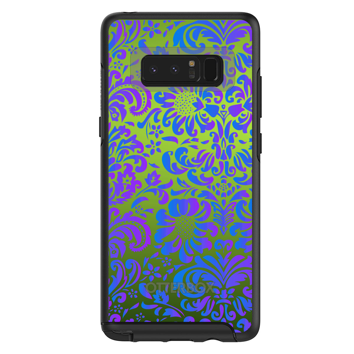 Green Purple Blue Floral Pattern OtterBox Symmetry Case for iPhone & Galaxy, view 14