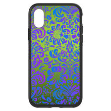 DistinctInk™ OtterBox Symmetry Series Case for Apple iPhone / Samsung Galaxy / Google Pixel - Green Purple Blue Floral Pattern