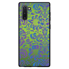 DistinctInk® Hard Plastic Snap-On Case for Apple iPhone or Samsung Galaxy - Green Purple Blue Floral Pattern