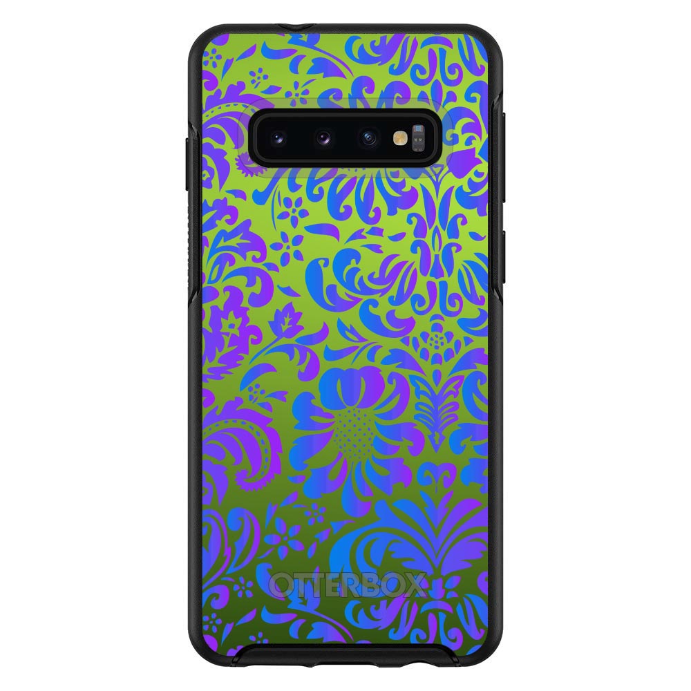 Green Purple Blue Floral Pattern OtterBox Symmetry Case for iPhone & Galaxy, view 6