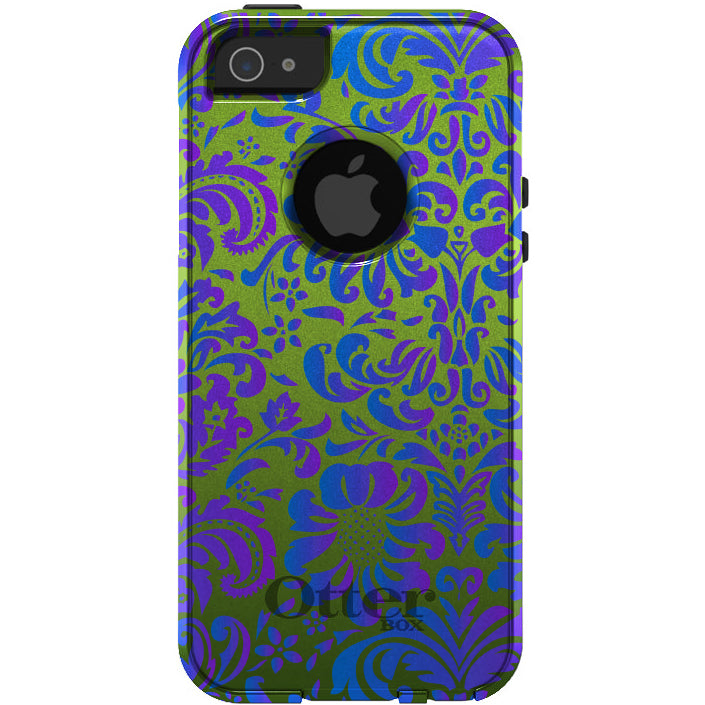 Green Purple Blue Floral Pattern OtterBox Commuter Case for iPhone & Galaxy, view 5