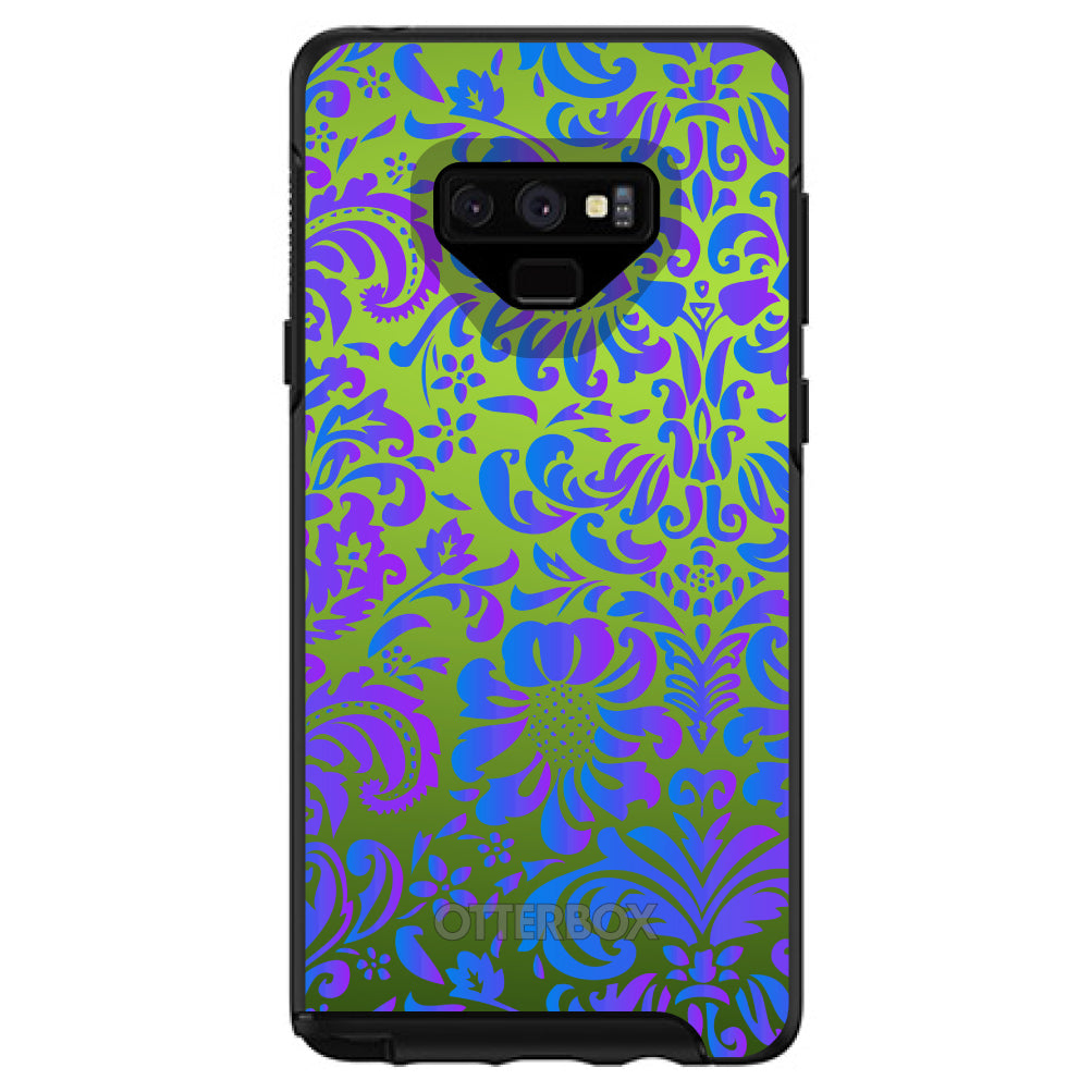 Green Purple Blue Floral Pattern OtterBox Symmetry Case for iPhone & Galaxy, view 13