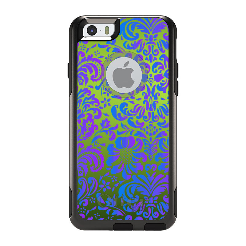 Green Purple Blue Floral Pattern OtterBox Commuter Case for iPhone & Galaxy, view 4