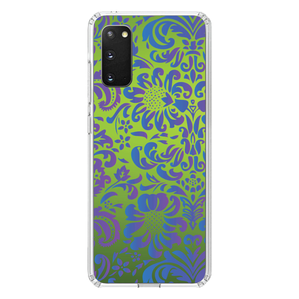 Green Purple Blue Floral Pattern Clear Shockproof iPhone Case, view 14