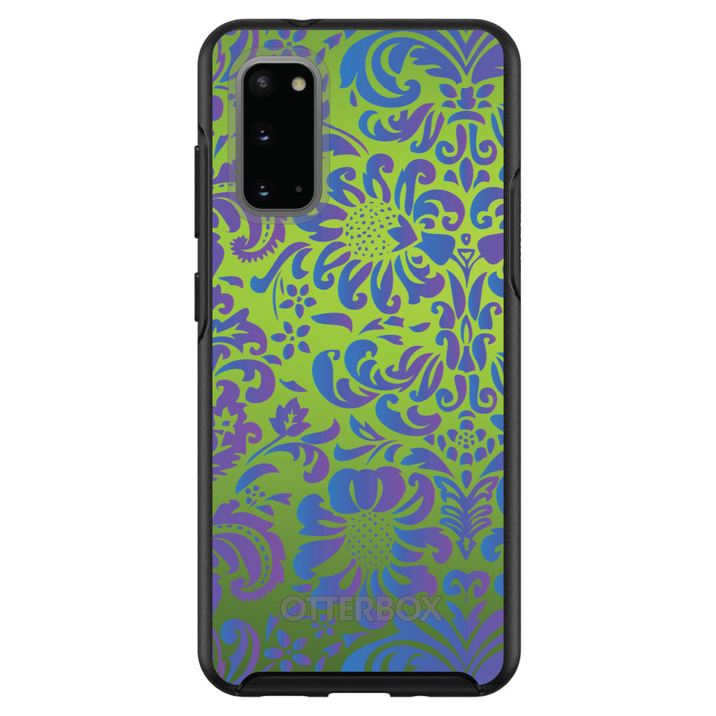 Green Purple Blue Floral Pattern OtterBox Symmetry Case for iPhone & Galaxy, view 5