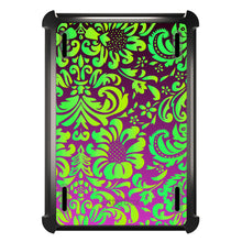 DistinctInk™ OtterBox Defender Series Case for Apple iPad / iPad Pro / iPad Air / iPad Mini - Purple Green Floral Pattern
