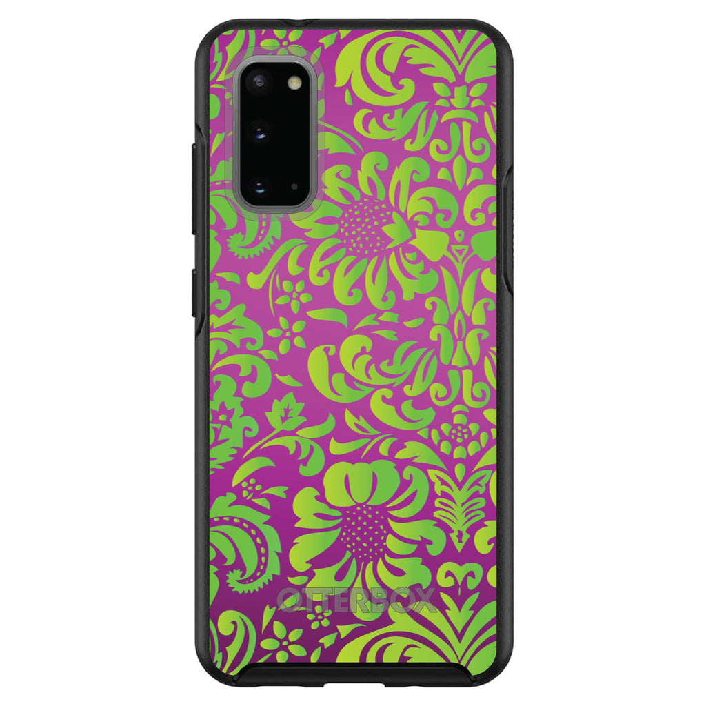 Purple Green Floral Pattern OtterBox Symmetry Case for iPhone & Galaxy, view 5