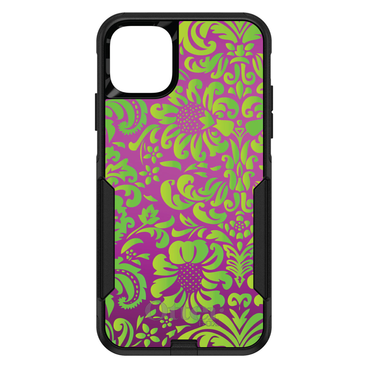 Purple Green Floral Pattern OtterBox Commuter Case for iPhone & Galaxy, view 2