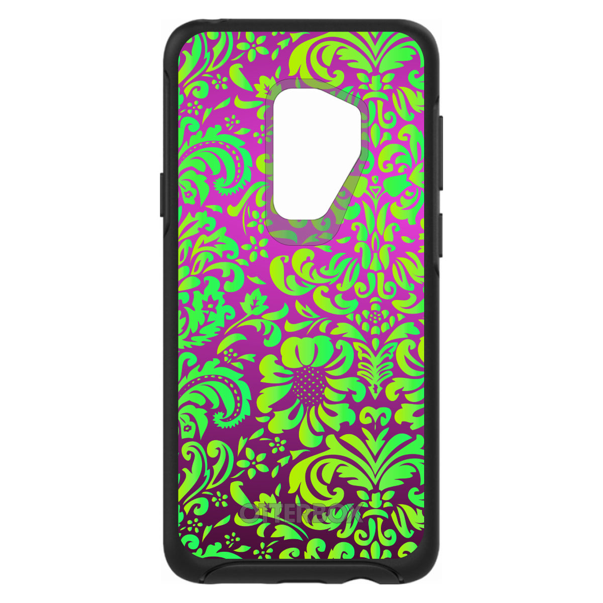 Purple Green Floral Pattern OtterBox Symmetry Case for iPhone & Galaxy, view 9