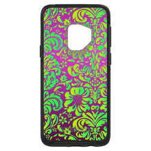 DistinctInk™ OtterBox Symmetry Series Case for Apple iPhone / Samsung Galaxy / Google Pixel - Purple Green Floral Pattern