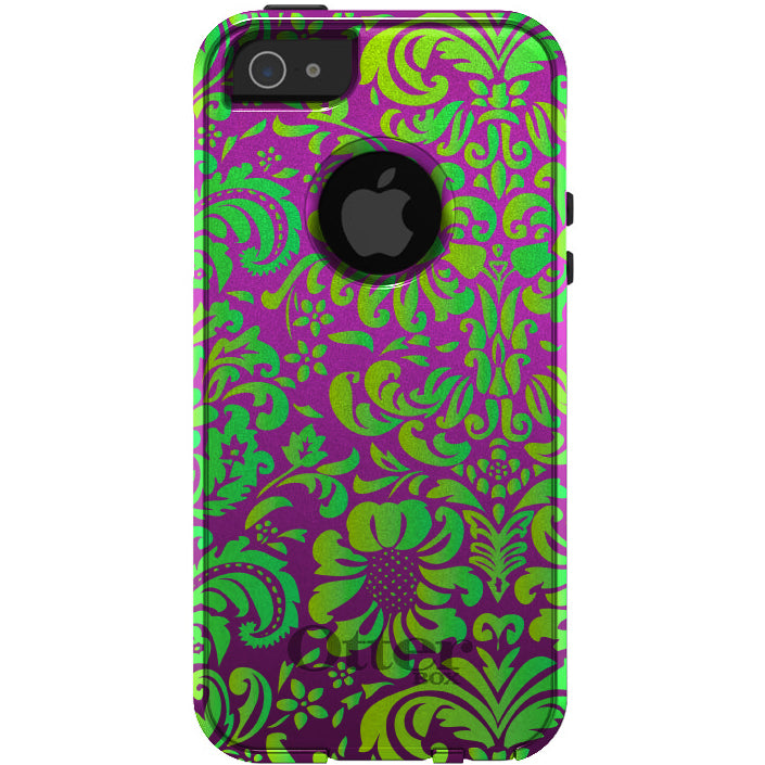 Purple Green Floral Pattern OtterBox Commuter Case for iPhone & Galaxy, view 5