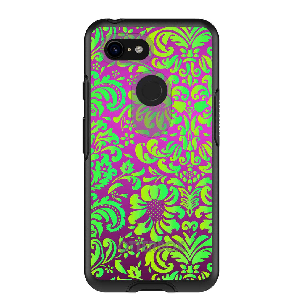 Purple Green Floral Pattern OtterBox Symmetry Case for iPhone & Galaxy, view 15
