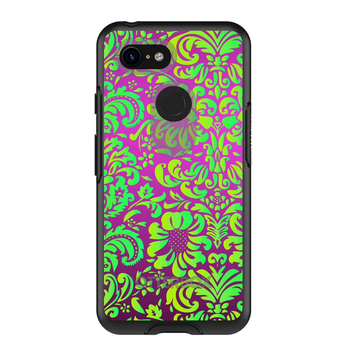 Purple Green Floral Pattern OtterBox Symmetry Case for iPhone & Galaxy, view 15