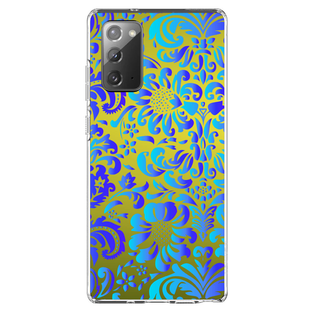 Green Blue Teal Floral Pattern Clear Shockproof iPhone Case, view 7