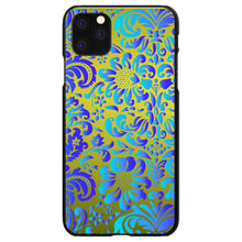 DistinctInk® Hard Plastic Snap-On Case for Apple iPhone or Samsung Galaxy - Green Blue Teal Floral Pattern
