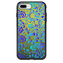 DistinctInk™ OtterBox Symmetry Series Case for Apple iPhone / Samsung Galaxy / Google Pixel - Green Blue Teal Floral Pattern