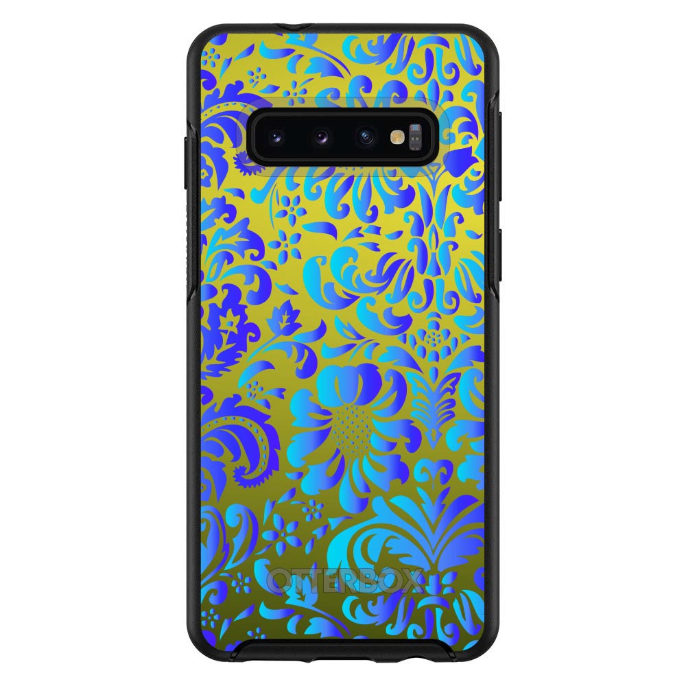 Green Blue Teal Floral Pattern OtterBox Symmetry Case for iPhone & Galaxy, view 6