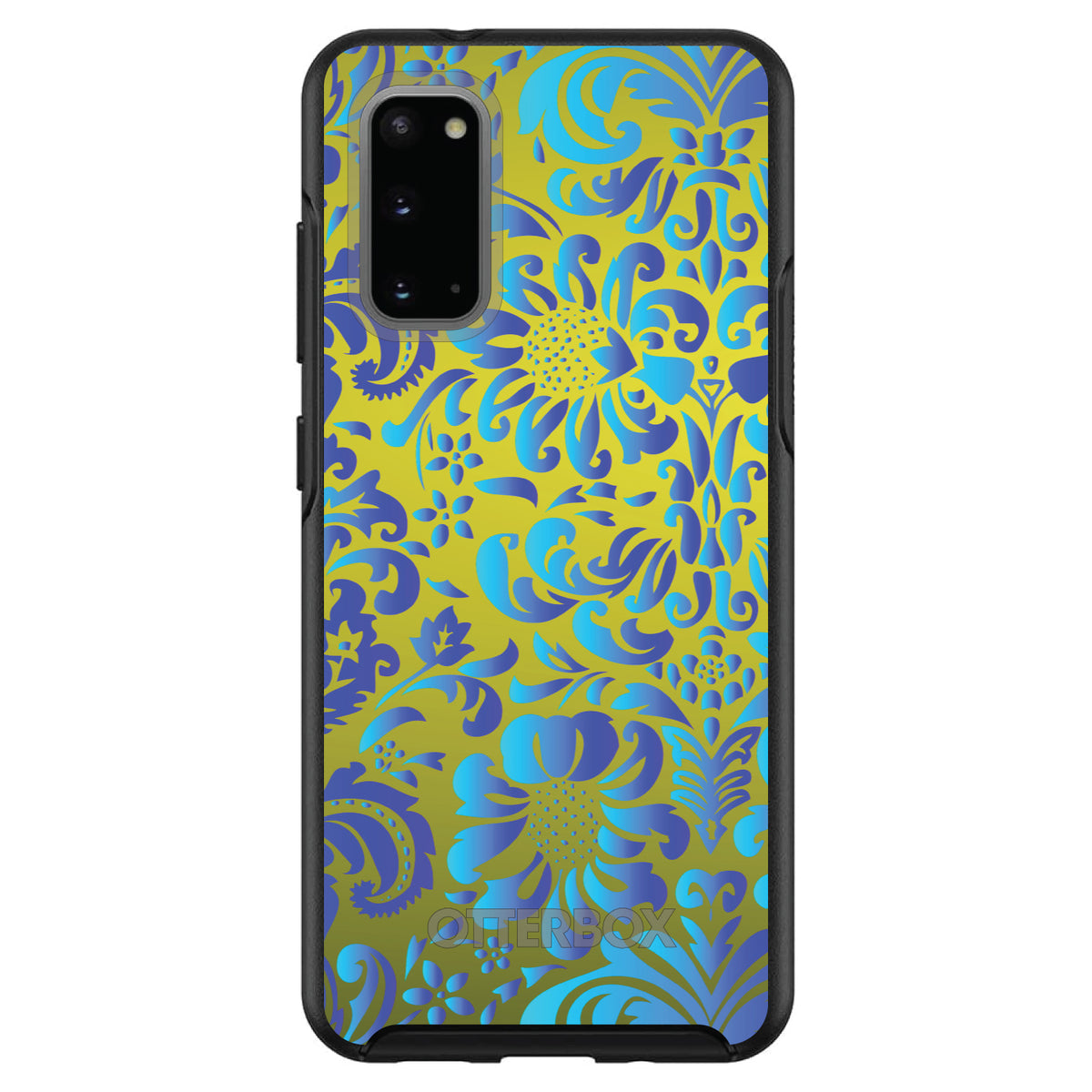 Green Blue Teal Floral Pattern OtterBox Symmetry Case for iPhone & Galaxy, view 5