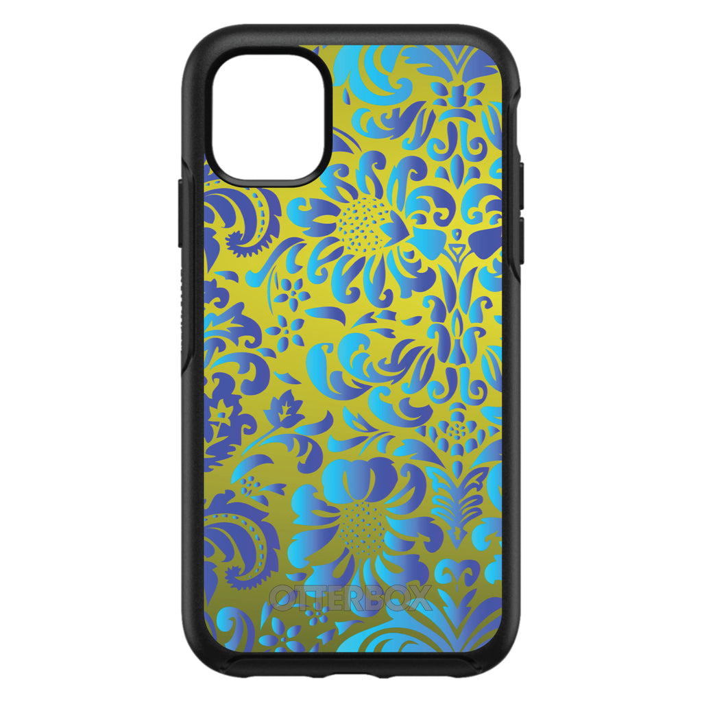 Green Blue Teal Floral Pattern OtterBox Symmetry Case for iPhone & Galaxy