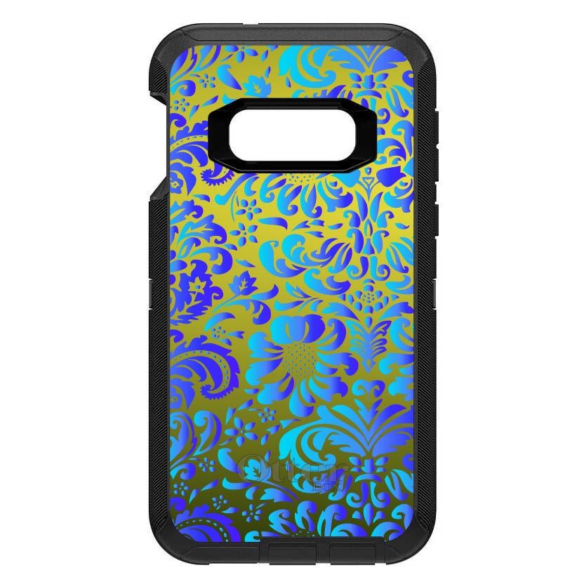 Green Blue Teal Floral Pattern OtterBox Defender Case for iPhone & Galaxy, view 10