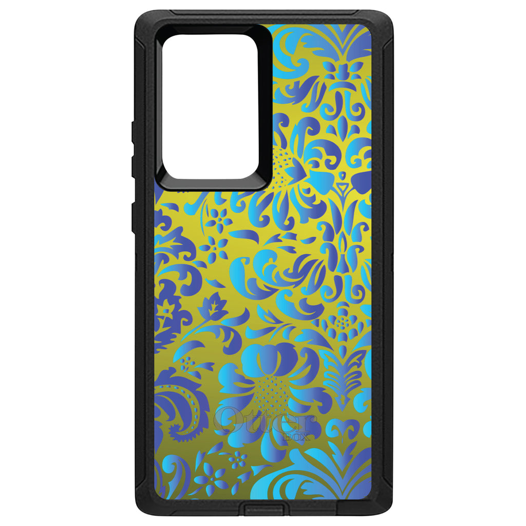 Green Blue Teal Floral Pattern OtterBox Defender Case for iPhone & Galaxy, view 13