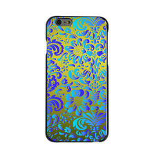 DistinctInk® Hard Plastic Snap-On Case for Apple iPhone or Samsung Galaxy - Green Blue Teal Floral Pattern