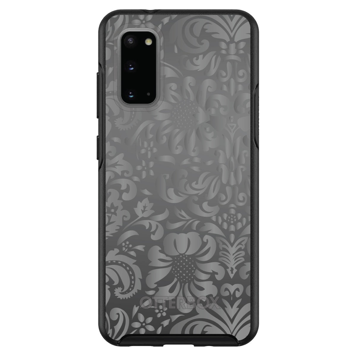 Shades of Grey Floral Pattern OtterBox Symmetry Case for iPhone & Galaxy, view 5
