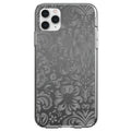 Shades of Grey Floral Pattern Clear Shockproof iPhone Case