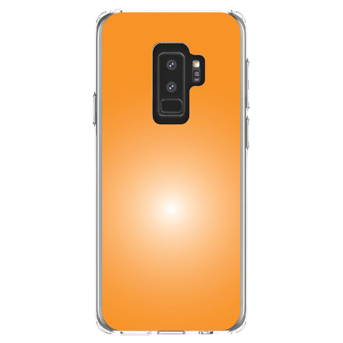 Orange White Gradient Burst Sun Clear Shockproof iPhone Case, view 20