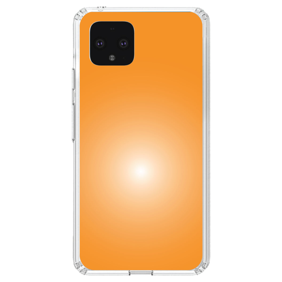 Orange White Gradient Burst Sun Clear Shockproof iPhone Case, view 23