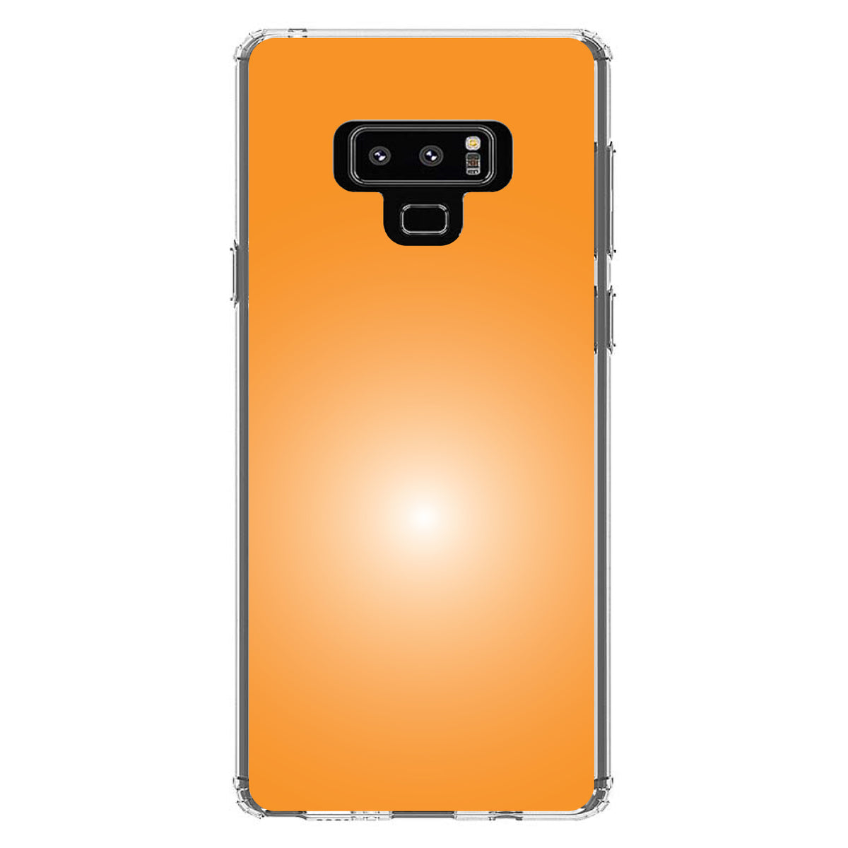 Orange White Gradient Burst Sun Clear Shockproof iPhone Case, view 11