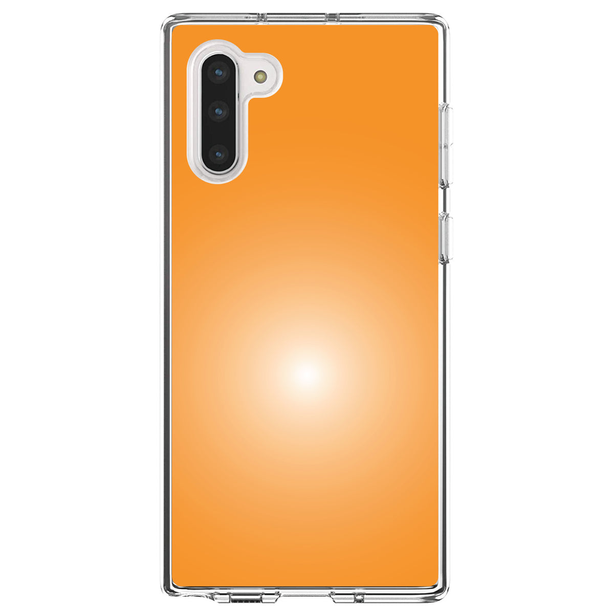 Orange White Gradient Burst Sun Clear Shockproof iPhone Case, view 9