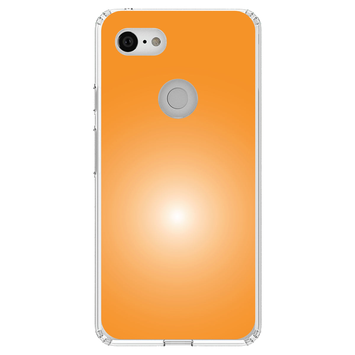 Orange White Gradient Burst Sun Clear Shockproof iPhone Case, view 22
