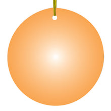 DistinctInk® Hanging Ceramic Christmas Tree Ornament with Gold String - Great Gift / Present - 2 3/4 inch Diameter - Orange White Gradient Burst Sun