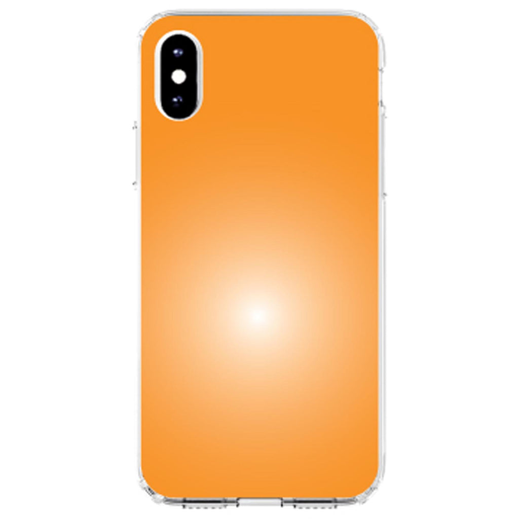 Orange White Gradient Burst Sun Clear Shockproof iPhone Case, view 3