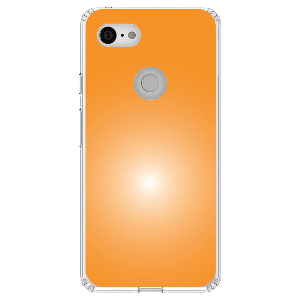 Orange White Gradient Burst Sun Clear Shockproof iPhone Case, view 21