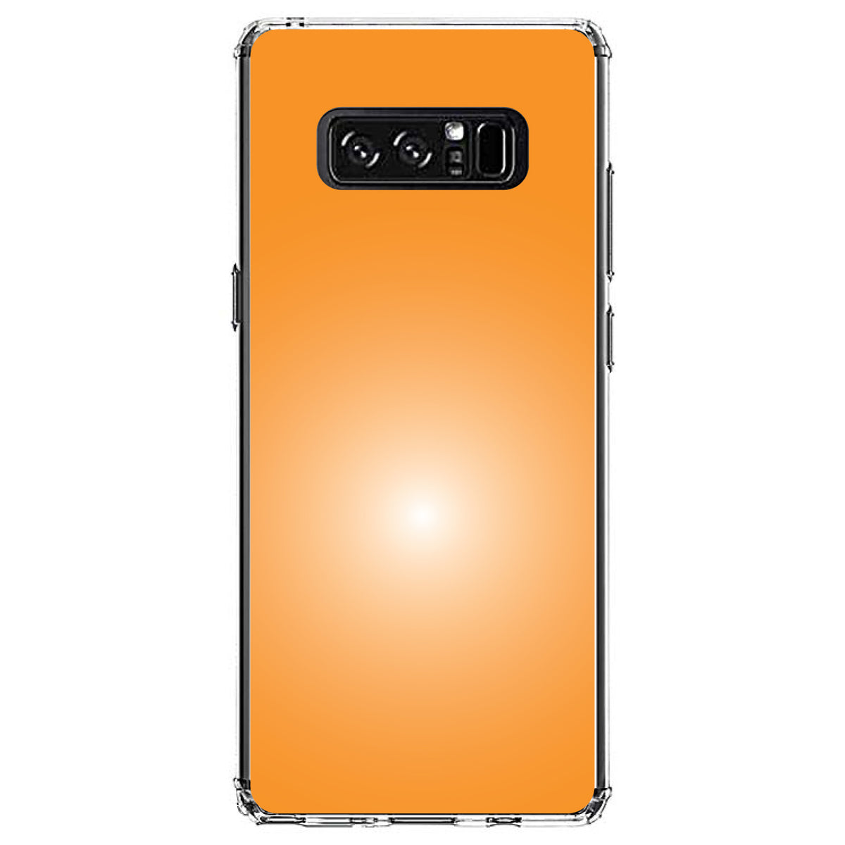 Orange White Gradient Burst Sun Clear Shockproof iPhone Case, view 12