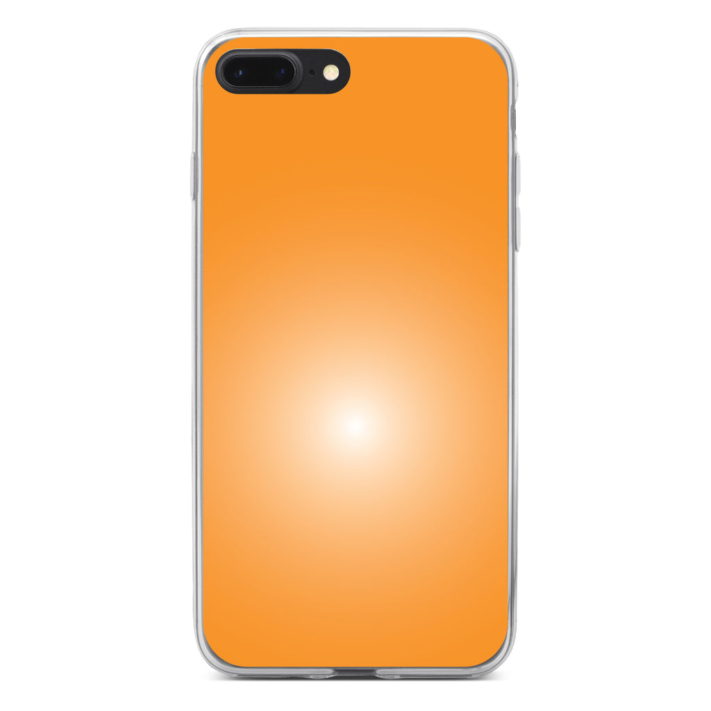 Orange White Gradient Burst Sun Clear Shockproof iPhone Case, view 6