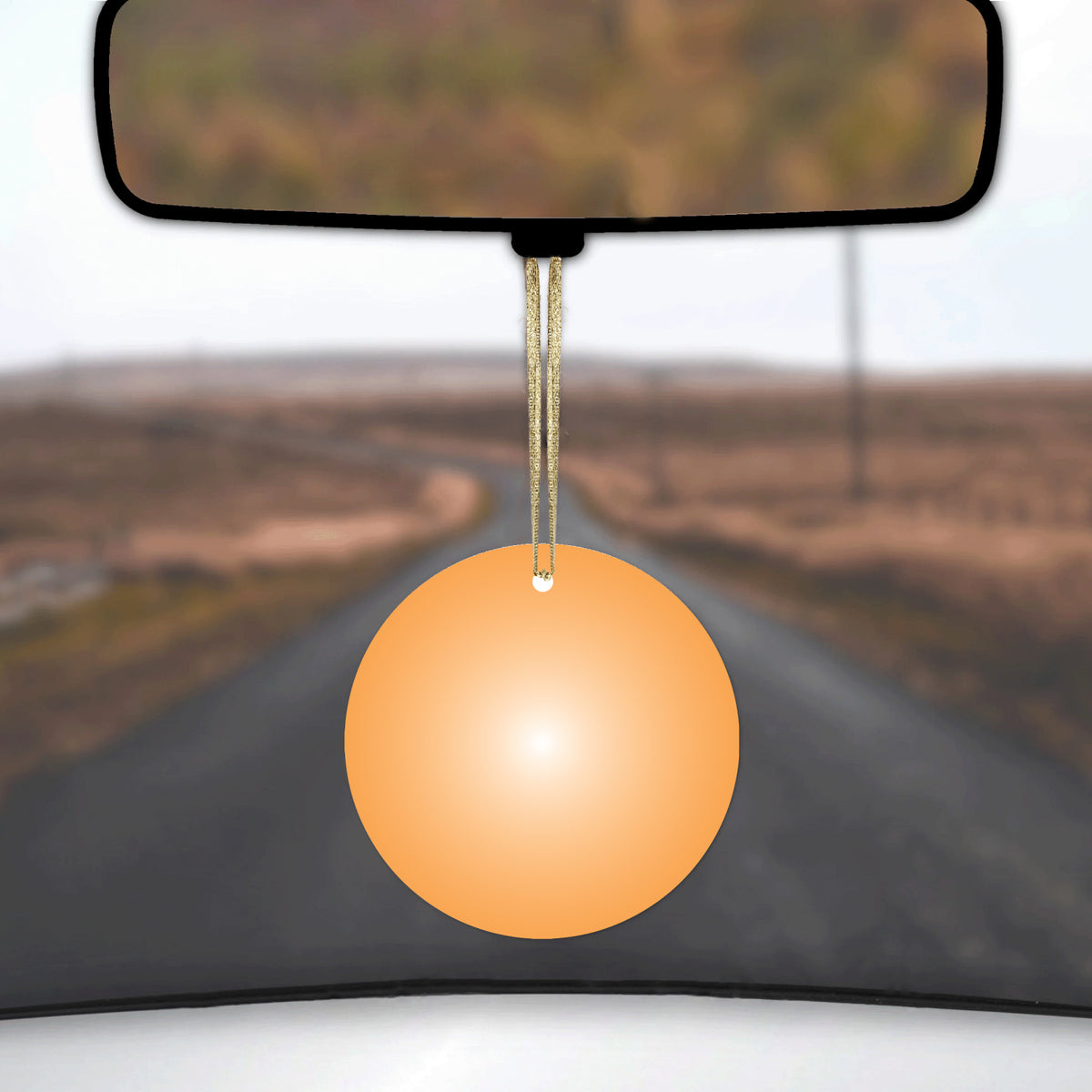 Orange White Gradient Burst Sun Ceramic Ornament, view 3