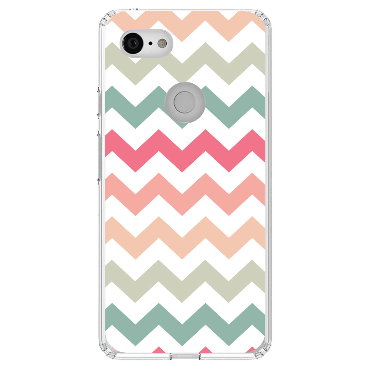 Pastel Chevron Wave Stripes Clear Shockproof iPhone Case, view 22
