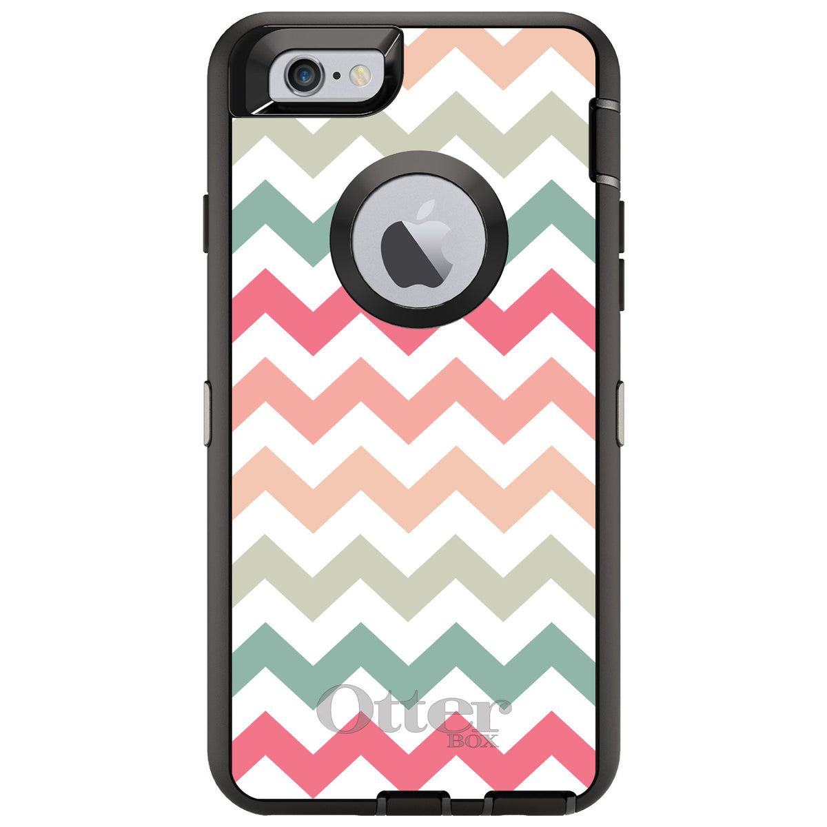 Pastel Chevron Wave Stripes OtterBox Defender Case for iPhone & Galaxy, view 4