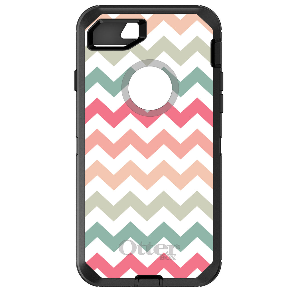 Pastel Chevron Wave Stripes OtterBox Defender Case for iPhone & Galaxy