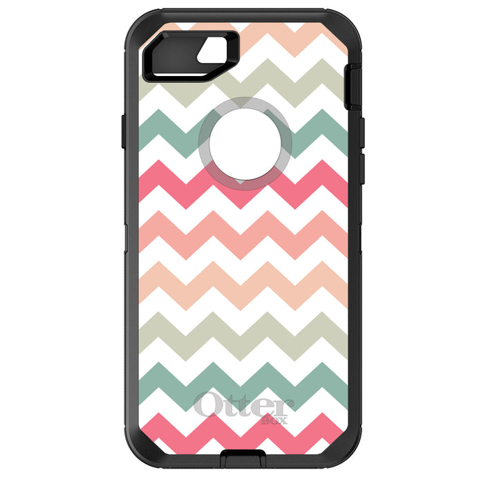 DistinctInk™ OtterBox Defender Series Case for Apple iPhone / Samsung Galaxy / Google Pixel - Pastel Chevron Wave Stripes
