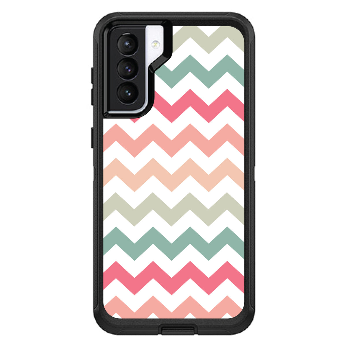 Pastel Chevron Wave Stripes OtterBox Defender Case for iPhone & Galaxy, view 6