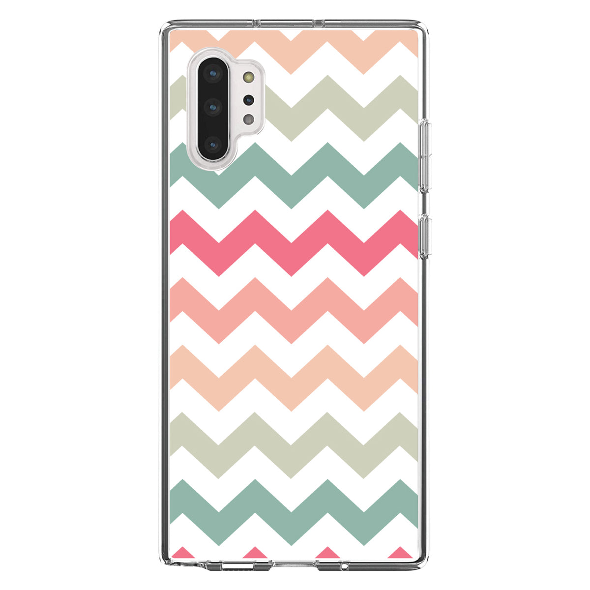 Pastel Chevron Wave Stripes Clear Shockproof iPhone Case, view 10