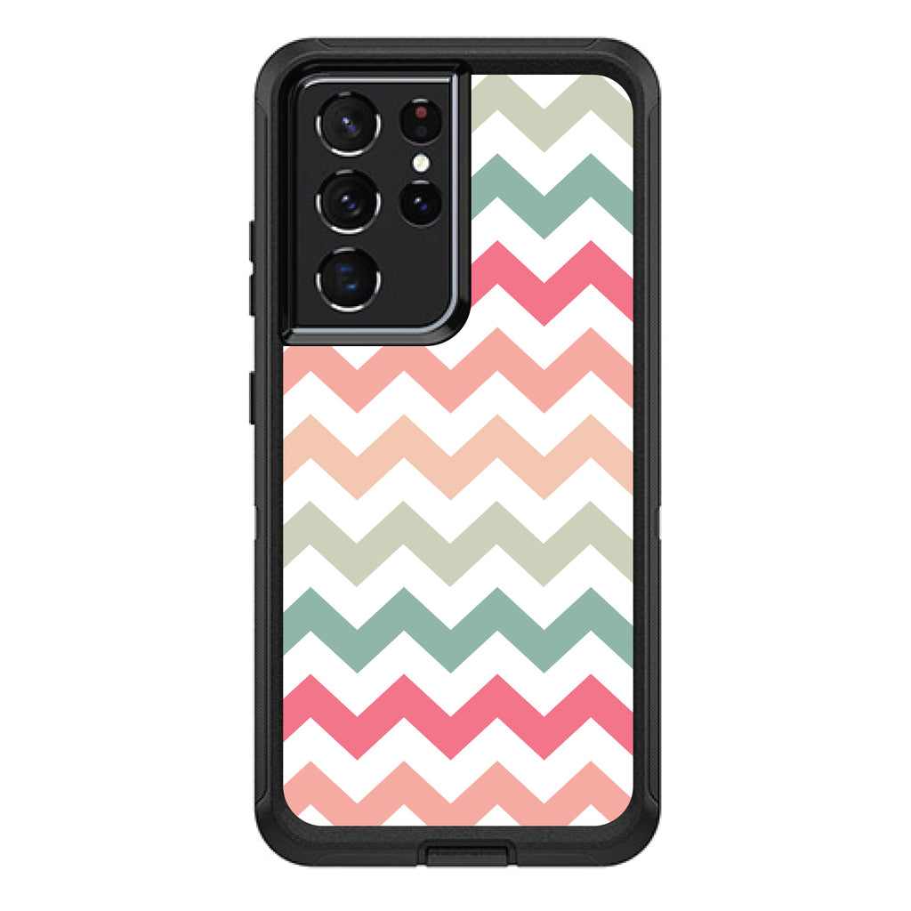 Pastel Chevron Wave Stripes OtterBox Defender Case for iPhone & Galaxy, view 7