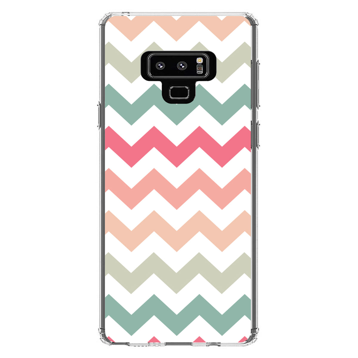 Pastel Chevron Wave Stripes Clear Shockproof iPhone Case, view 11