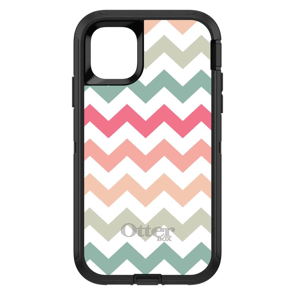 Pastel Chevron Wave Stripes OtterBox Defender Case for iPhone & Galaxy, view 2