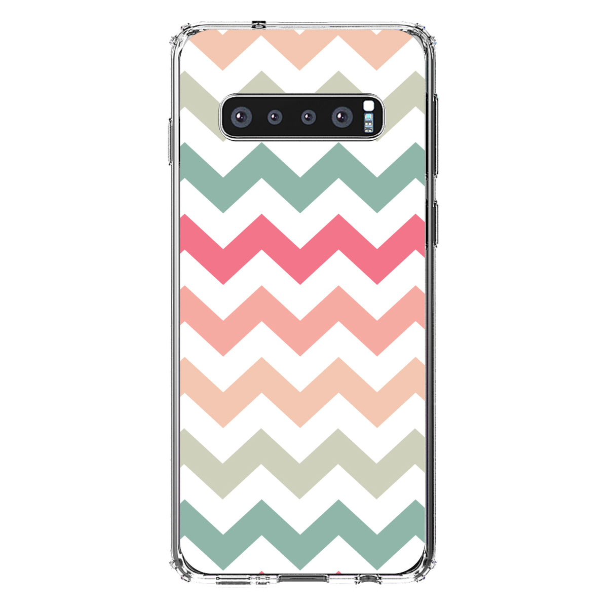 Pastel Chevron Wave Stripes Clear Shockproof iPhone Case, view 17