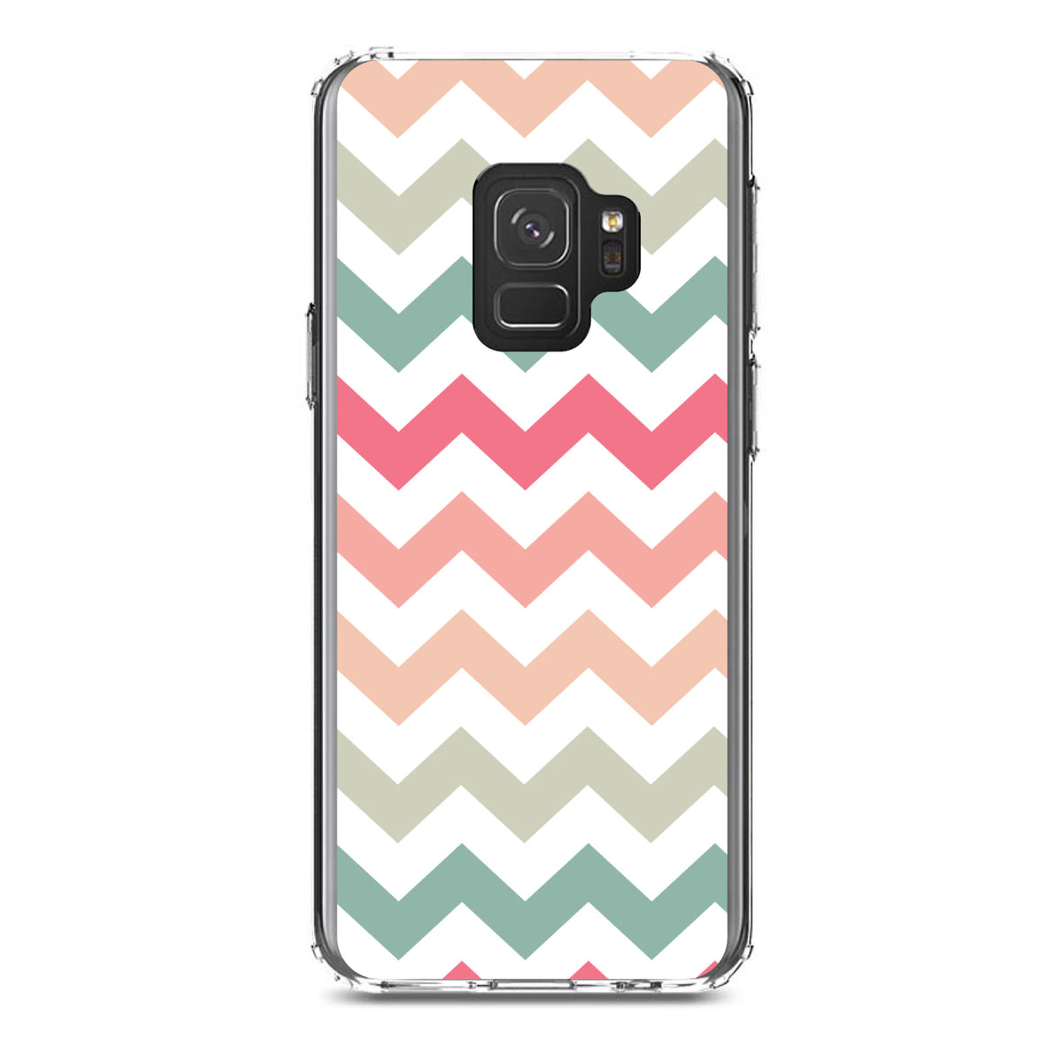 Pastel Chevron Wave Stripes Clear Shockproof iPhone Case, view 19